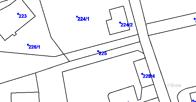 Parcela st. 225 v KÚ Srubec, Katastrální mapa