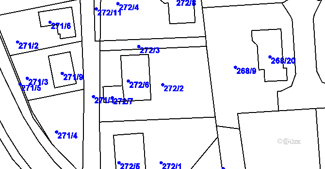 Parcela st. 272/2 v KÚ Srubec, Katastrální mapa
