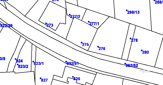 Parcela st. 275 v KÚ Srubec, Katastrální mapa