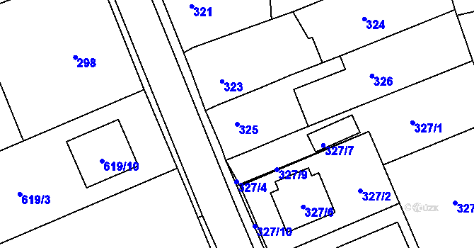 Parcela st. 325 v KÚ Srubec, Katastrální mapa