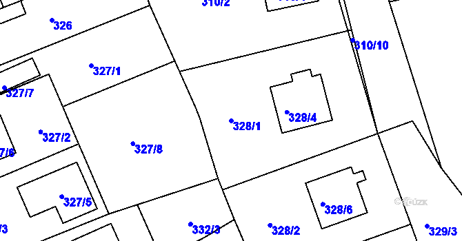 Parcela st. 328/1 v KÚ Srubec, Katastrální mapa