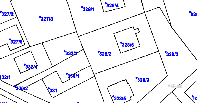 Parcela st. 328/2 v KÚ Srubec, Katastrální mapa