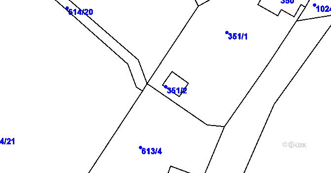 Parcela st. 351/2 v KÚ Srubec, Katastrální mapa