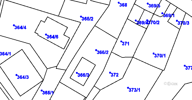Parcela st. 366/2 v KÚ Srubec, Katastrální mapa