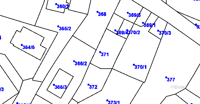 Parcela st. 371 v KÚ Srubec, Katastrální mapa