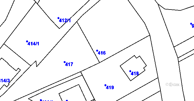 Parcela st. 416 v KÚ Srubec, Katastrální mapa