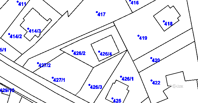 Parcela st. 426/4 v KÚ Srubec, Katastrální mapa