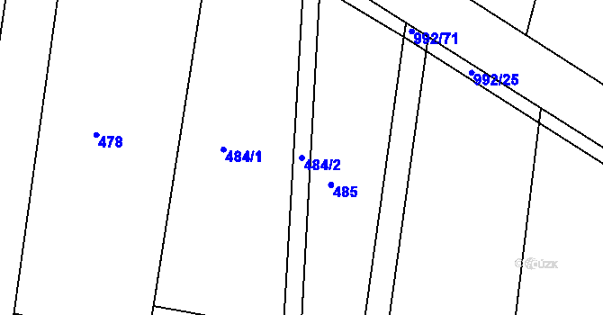 Parcela st. 484/2 v KÚ Srubec, Katastrální mapa