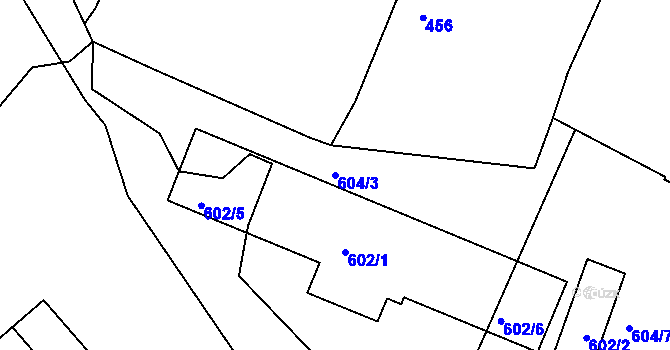 Parcela st. 604/3 v KÚ Srubec, Katastrální mapa