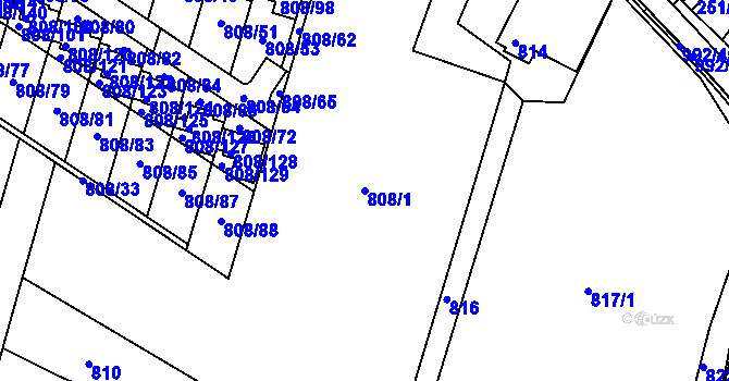 Parcela st. 808/1 v KÚ Srubec, Katastrální mapa