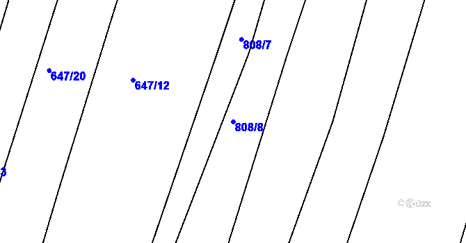 Parcela st. 808/8 v KÚ Srubec, Katastrální mapa