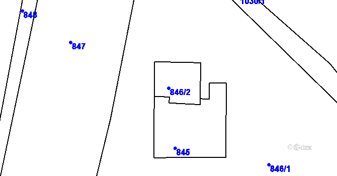 Parcela st. 846/2 v KÚ Srubec, Katastrální mapa