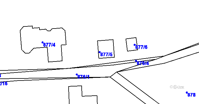 Parcela st. 877/5 v KÚ Srubec, Katastrální mapa