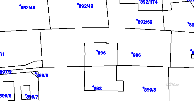Parcela st. 895 v KÚ Srubec, Katastrální mapa