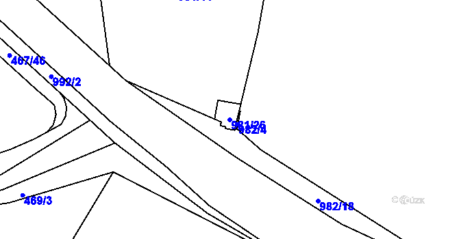Parcela st. 981/26 v KÚ Srubec, Katastrální mapa