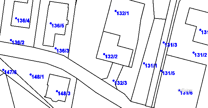 Parcela st. 132/2 v KÚ Srubec, Katastrální mapa