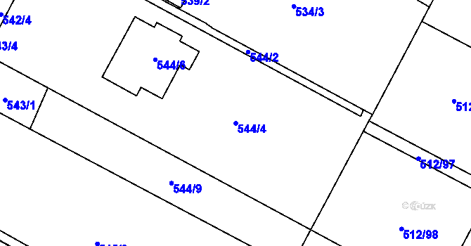 Parcela st. 544/4 v KÚ Srubec, Katastrální mapa