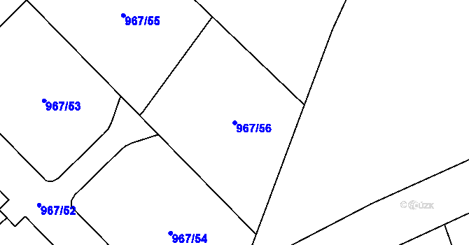 Parcela st. 967/56 v KÚ Srubec, Katastrální mapa