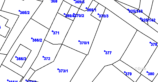 Parcela st. 370/1 v KÚ Srubec, Katastrální mapa