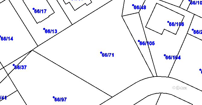 Parcela st. 66/71 v KÚ Srubec, Katastrální mapa
