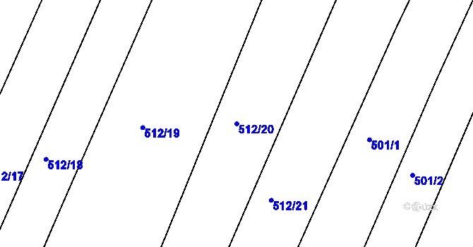 Parcela st. 512/20 v KÚ Srubec, Katastrální mapa