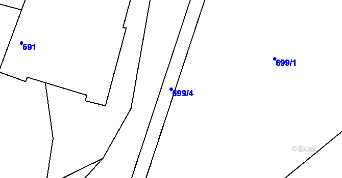 Parcela st. 699/4 v KÚ Srubec, Katastrální mapa