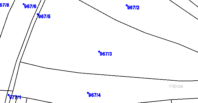 Parcela st. 967/3 v KÚ Srubec, Katastrální mapa
