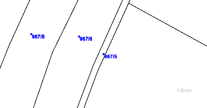 Parcela st. 967/5 v KÚ Srubec, Katastrální mapa