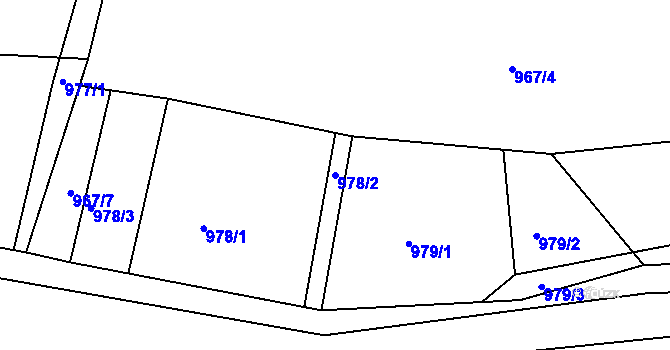 Parcela st. 978/2 v KÚ Srubec, Katastrální mapa