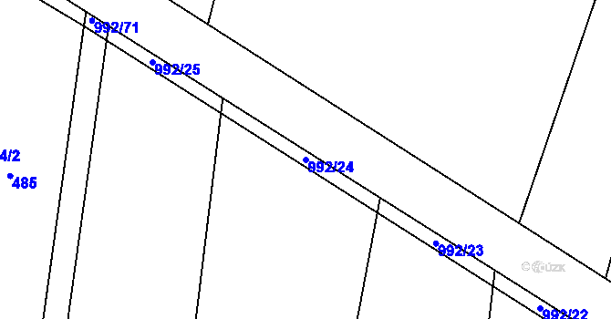 Parcela st. 992/24 v KÚ Srubec, Katastrální mapa