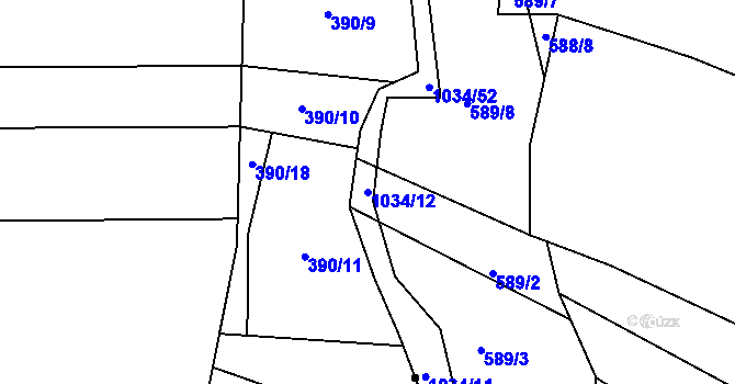 Parcela st. 1034/12 v KÚ Srubec, Katastrální mapa