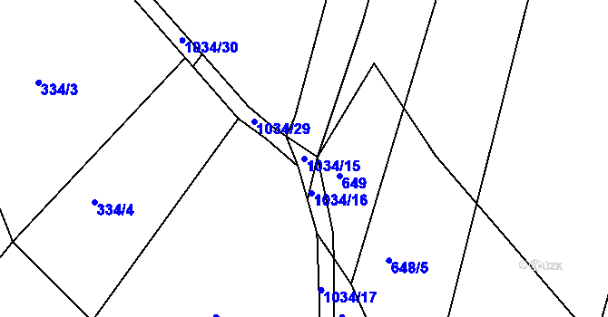 Parcela st. 1034/15 v KÚ Srubec, Katastrální mapa