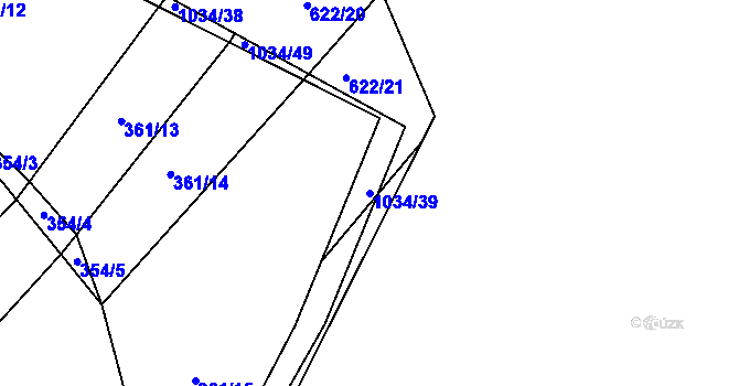 Parcela st. 1034/39 v KÚ Srubec, Katastrální mapa