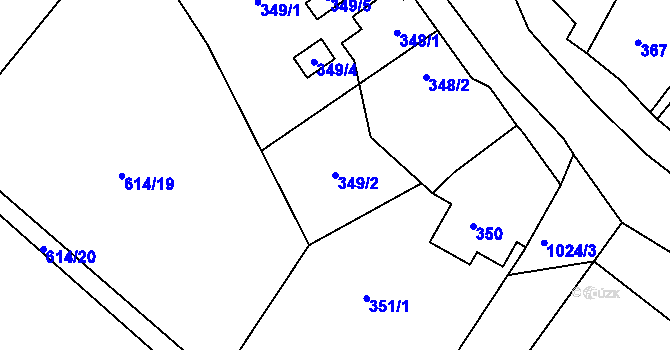 Parcela st. 349/2 v KÚ Srubec, Katastrální mapa