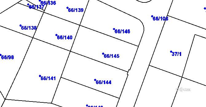 Parcela st. 66/145 v KÚ Srubec, Katastrální mapa