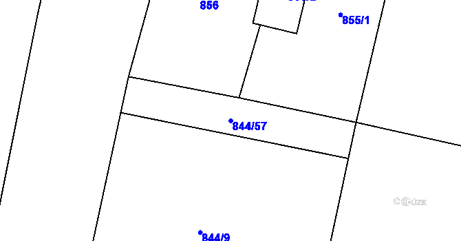 Parcela st. 844/57 v KÚ Srubec, Katastrální mapa