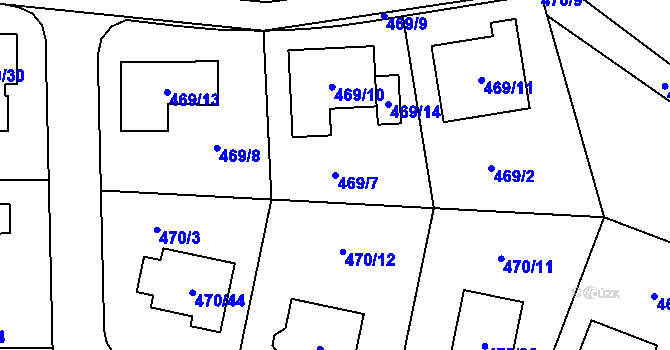 Parcela st. 469/7 v KÚ Srubec, Katastrální mapa