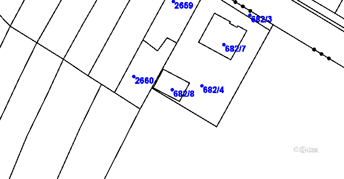 Parcela st. 682/8 v KÚ Srubec, Katastrální mapa
