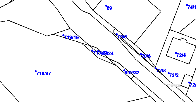 Parcela st. 719/24 v KÚ Srubec, Katastrální mapa