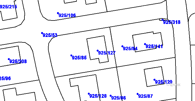 Parcela st. 925/127 v KÚ Srubec, Katastrální mapa