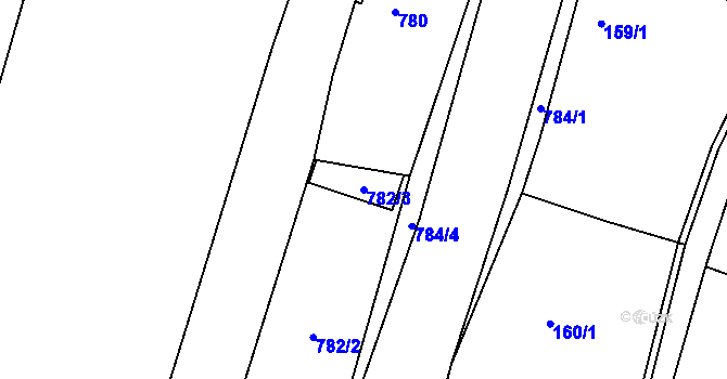 Parcela st. 782/3 v KÚ Srubec, Katastrální mapa