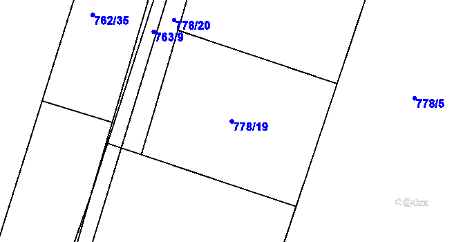 Parcela st. 778/19 v KÚ Srubec, Katastrální mapa