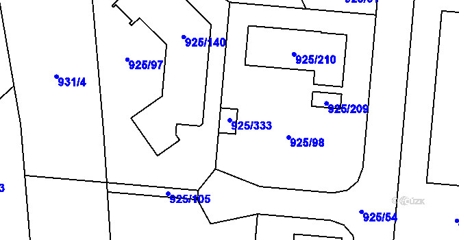 Parcela st. 925/333 v KÚ Srubec, Katastrální mapa