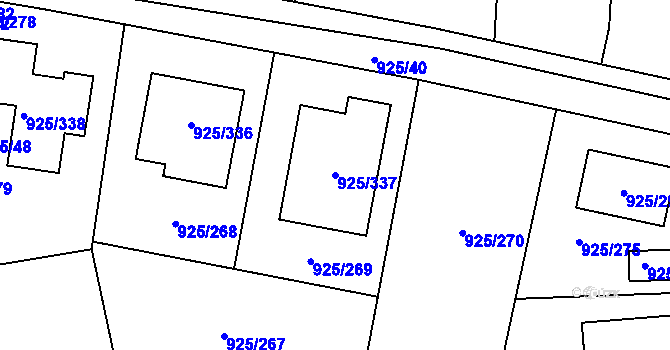 Parcela st. 925/337 v KÚ Srubec, Katastrální mapa