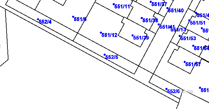 Parcela st. 552/5 v KÚ Srubec, Katastrální mapa