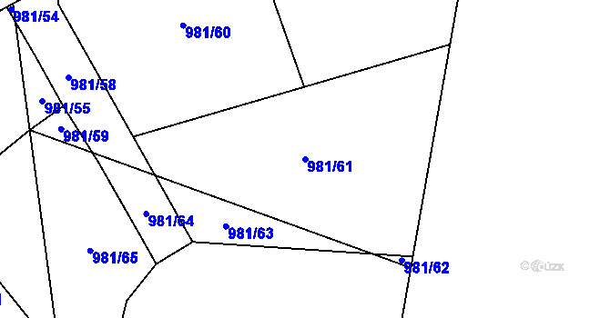 Parcela st. 981/61 v KÚ Srubec, Katastrální mapa