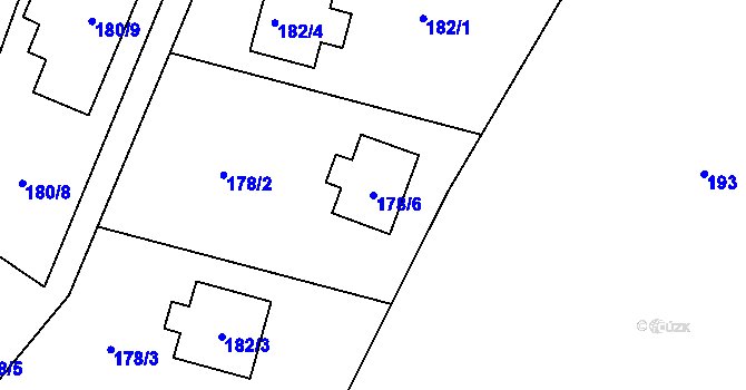 Parcela st. 178/6 v KÚ Srubec, Katastrální mapa