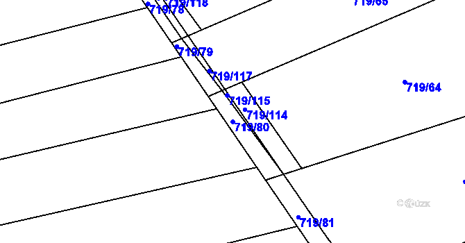 Parcela st. 719/80 v KÚ Sruby, Katastrální mapa