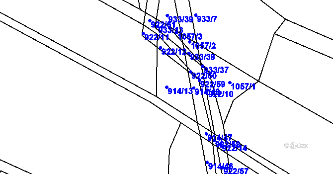 Parcela st. 914/13 v KÚ Sruby, Katastrální mapa