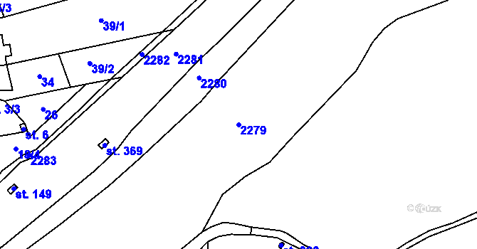 Parcela st. 2279 v KÚ Stadice, Katastrální mapa